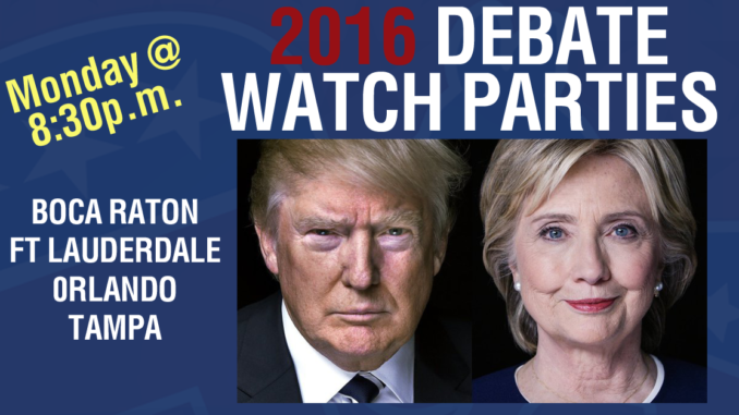 debate, watch party, election, 2016, presidential election