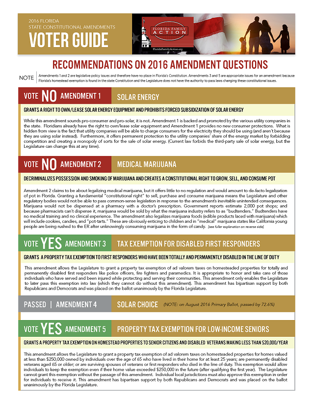 Guide On How To Vote On Florida's 2016 Ballot Amendments - Florida ...